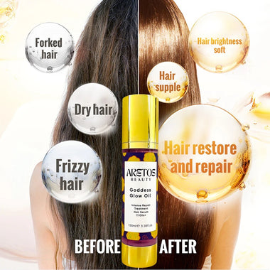 GODDESS GLOW HAIR OIL FOR DRY AND FRIZZY HAIR - ACEITE ANTI FRIZZ PARA CABELLO SECO